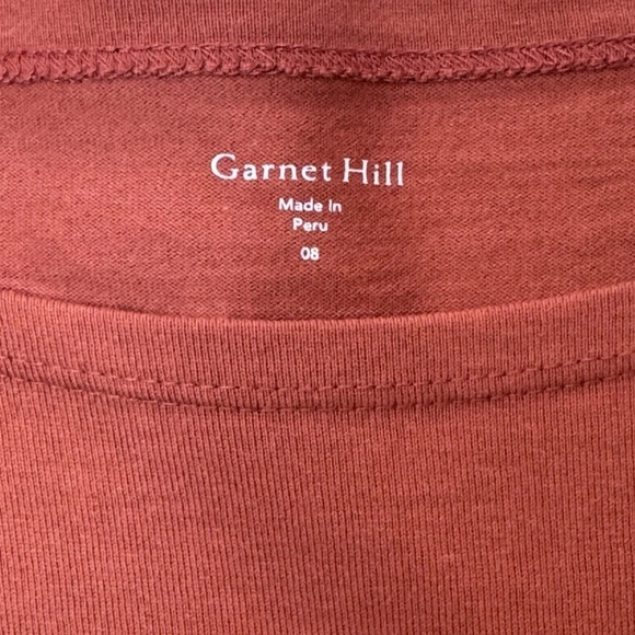 Garnet Hill T Shirt Dress Sz 8 Organic Cotton Classic Travel Beach Dark Orange - Picture 4 of 7
